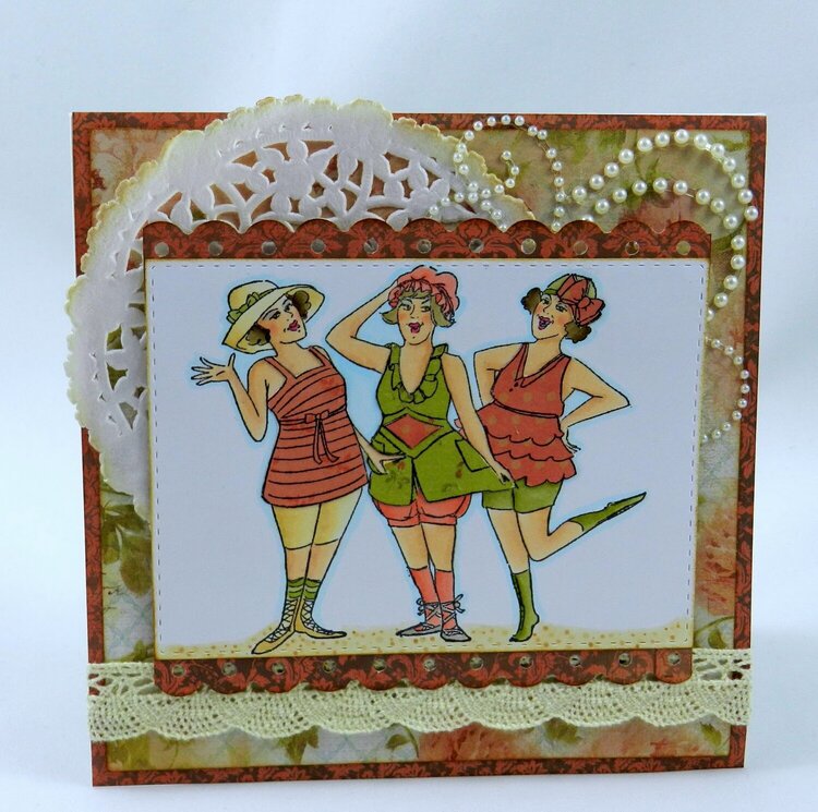 Vintage style card using Art Impressions stamps