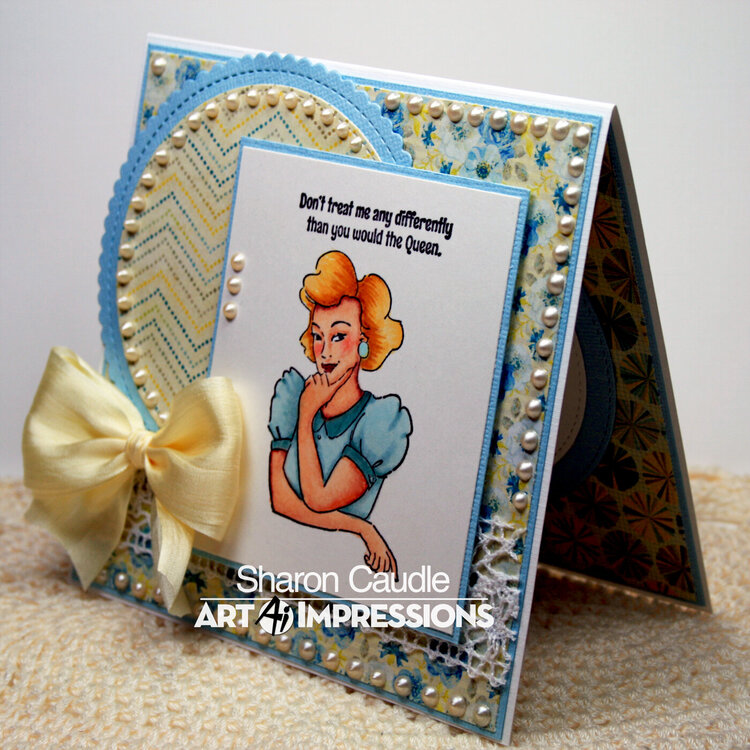 Vintage style card using Art Impressions stamps