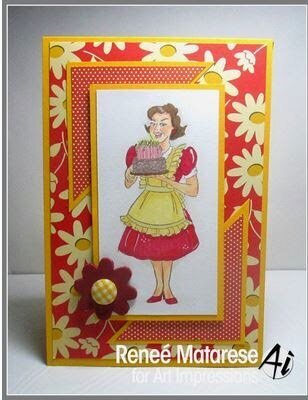 Funny vintage style card using Art Impressions stamps