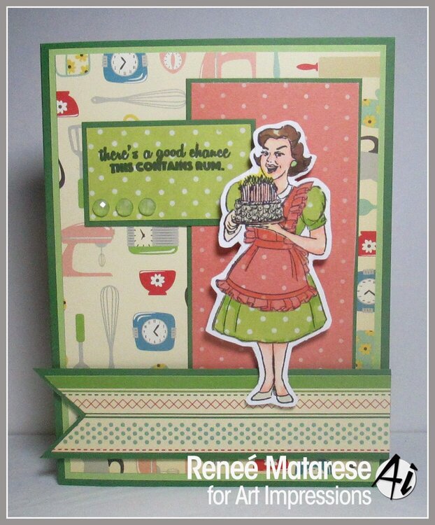 Funny vintage style card using Art Impressions stamps