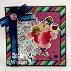 Christmas cheer card using Art Impressions stamps