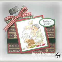 Christmas card using Art Impressions stamps