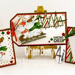 Christmas cards using Art Impressions stamps