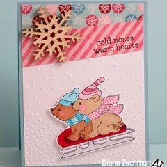 Christmas bears card using Art Impressions stamps