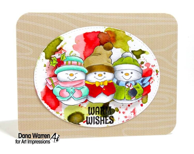 Snowmen card using Art Impressions stamps
