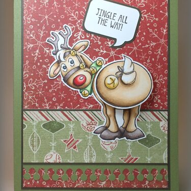 Reindeer Christmas card using Art Impressions stamps