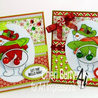 Snowmen cards using Art Impressions stamps