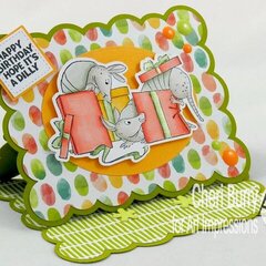 Birthday armadillo card using Art Impressions stamps