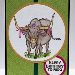 "Happy birthday to moo" card using Art Impressions stamps