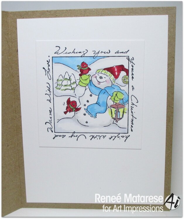 Christmas window card using Art Impressions stamps