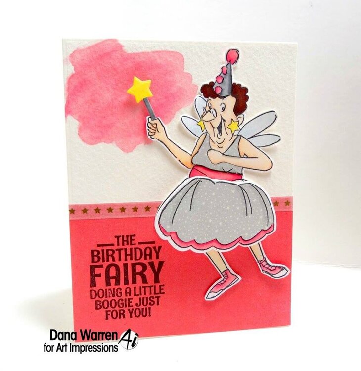 Funny happy birthday card using Art Impressions stamps