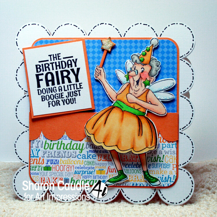 Funny happy birthday card using Art Impressions stamps