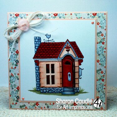 Cottage card using Art Impressions stamps