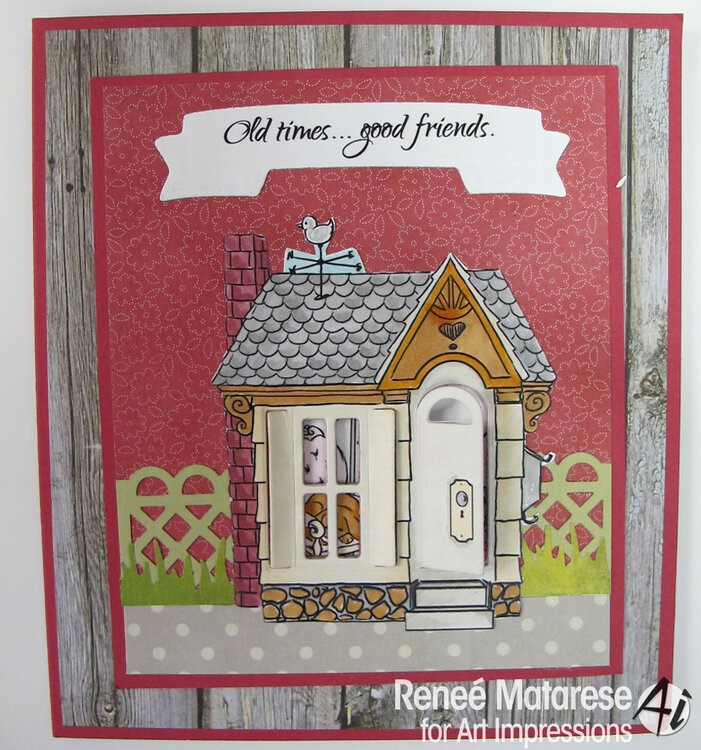 Old times, good friends card using Art Impressions stamps