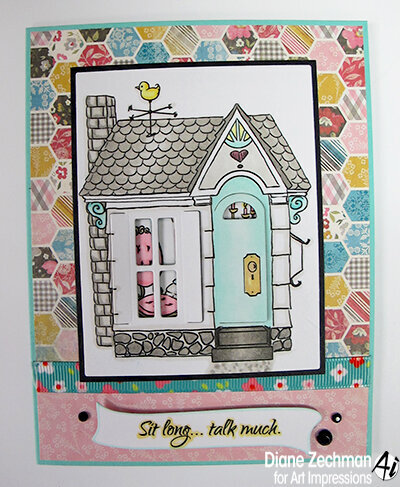 Sit long, talk much card using Art Impressions stamps