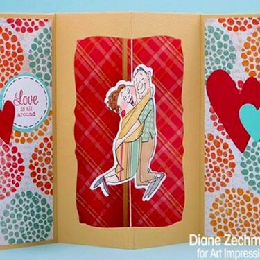 Love is all around card using Art Impressions stamps