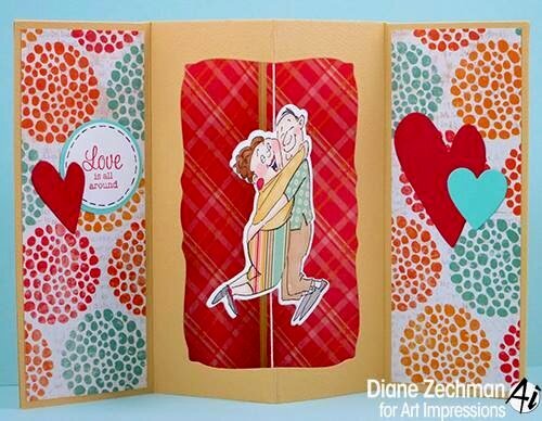 Love is all around card using Art Impressions stamps