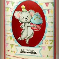 Mouse cupcake card using Art Impressions stamps