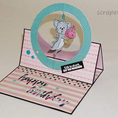 Mouse cupcake card using Art Impressions stamps