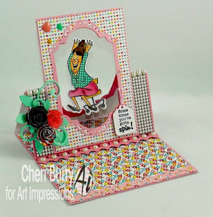 Happy birthday spinner card using Art Impressions stamps