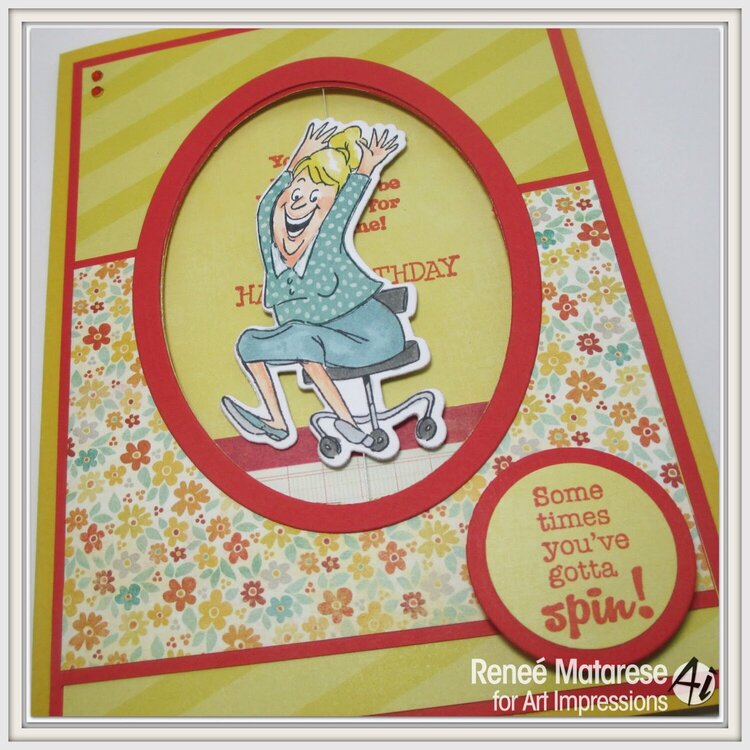 Happy birthday spinner card using Art Impressions stamps