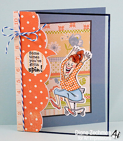 Happy birthday spinner card using Art Impressions stamps