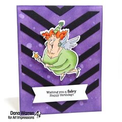 Fairy happy birthday card using Art Impressions stamps
