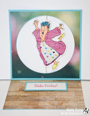 Hello Friday card using Art Impressions stamps