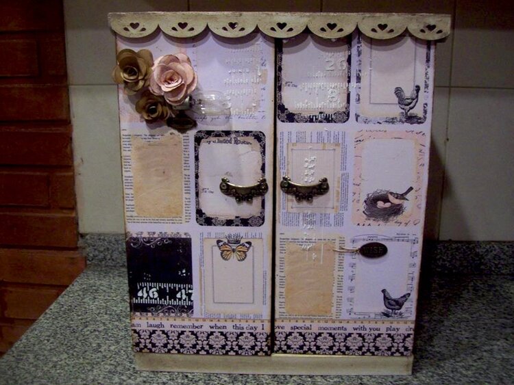 ALTERED WOODEN BOX FOR SCRAP