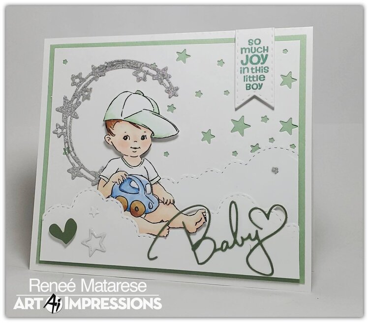 Green Baby Boy Card