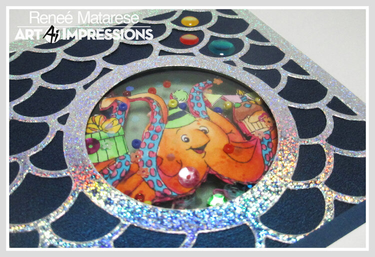Art Impressions Octopus Shaker card (close up)