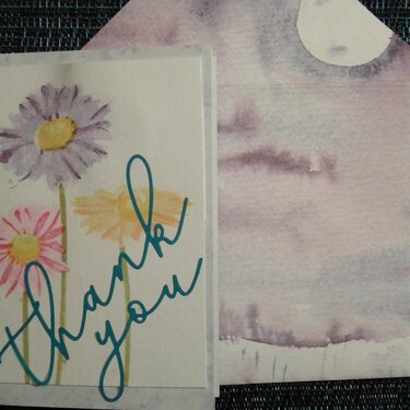 Water color Thank you card