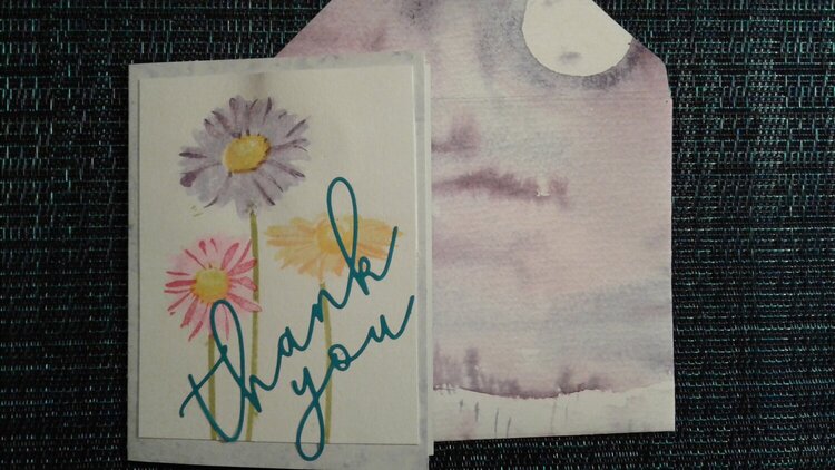 Water color Thank you card