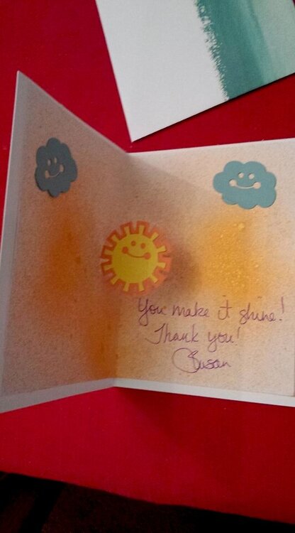 Cheerful card inside (and envelope)