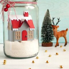 Christmas House in a jar