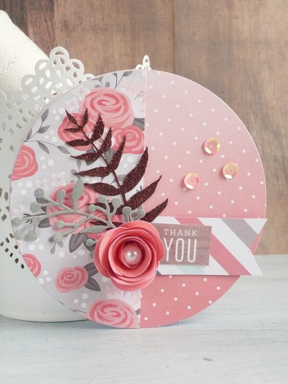 Circle card with Flower 3D