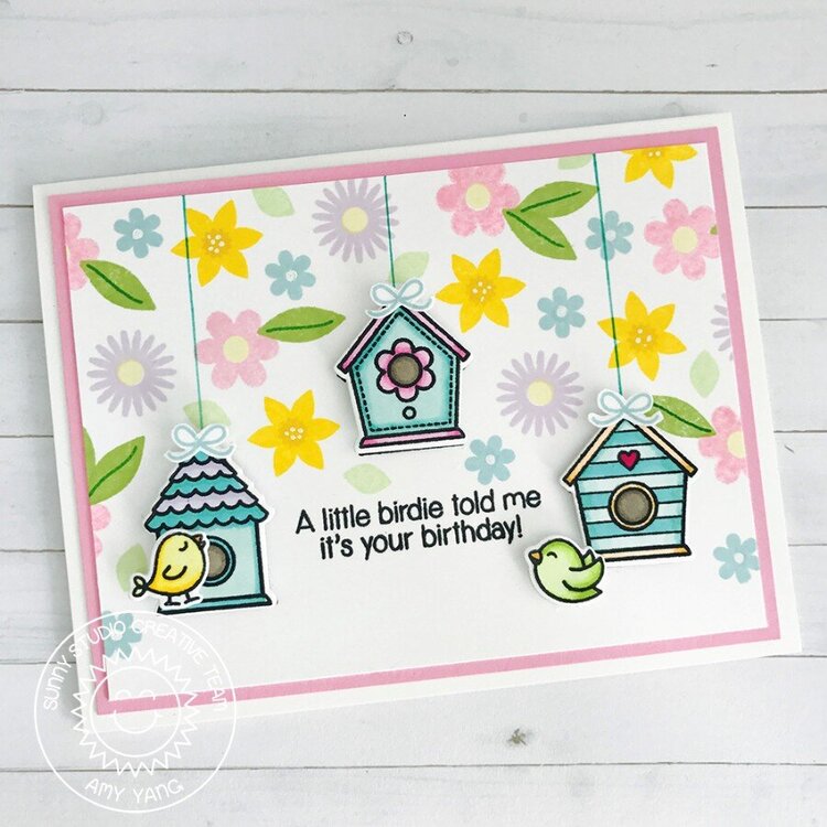 Sunny Studio Stamps A Bird&#039;s Life Card by Amy Yang
