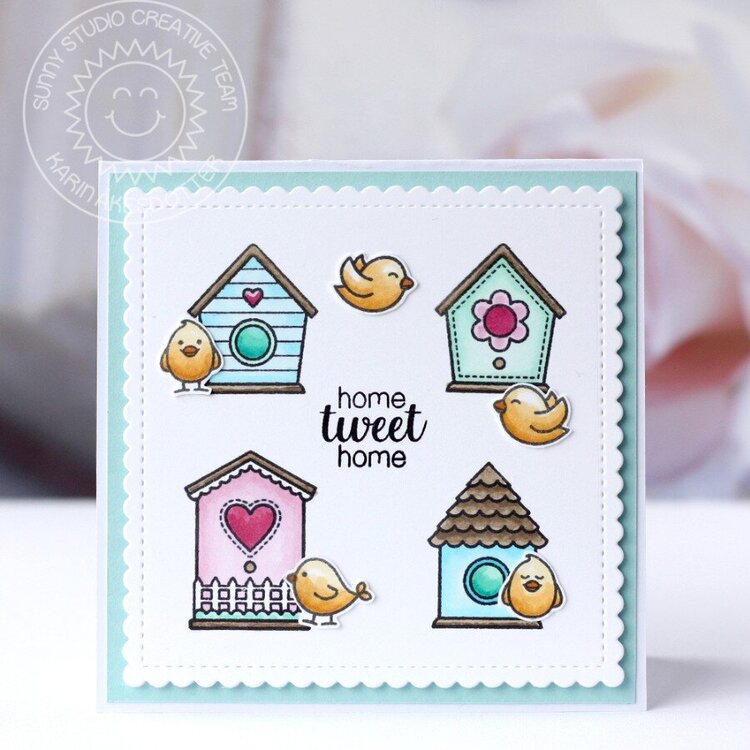 Sunny Studio Stamps A Bird&#039;s Life Card by Karin kesdotter