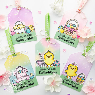 Sunny Studio Stamps A Good Egg Easter Tags by Amy Yang