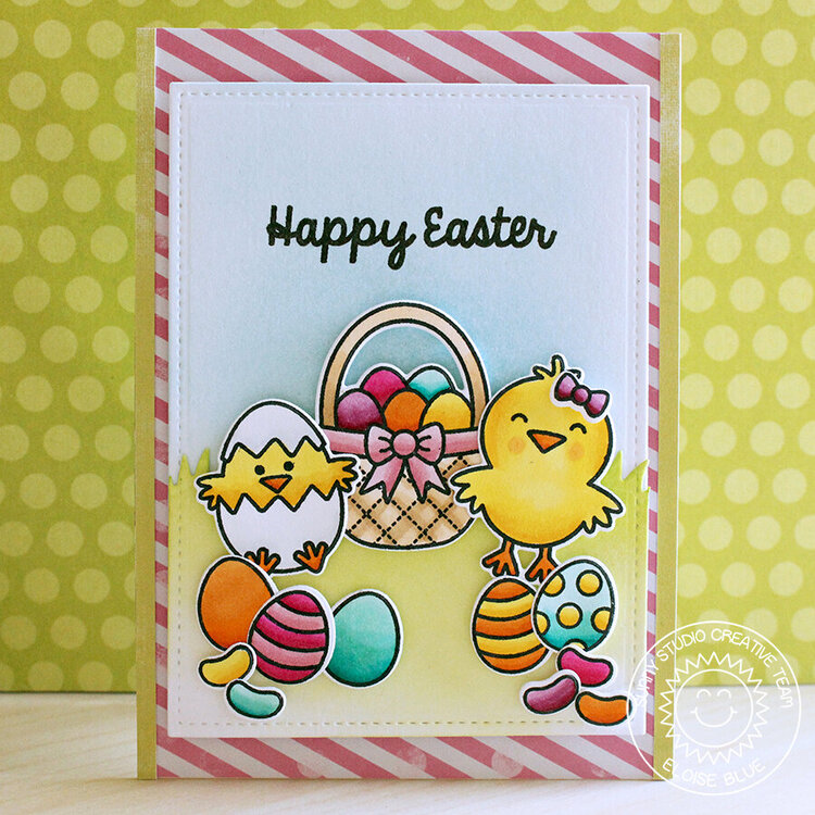 Sunny Studio Stamps A Good Egg Easter Card by Eloise Blue
