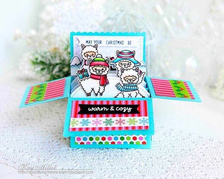 Sunny Studio Stamps Alpaca Holiday Card by Kay Miller