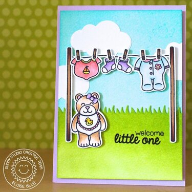 Sunny Studio Stamps Baby Bear Card by Eloise Blue