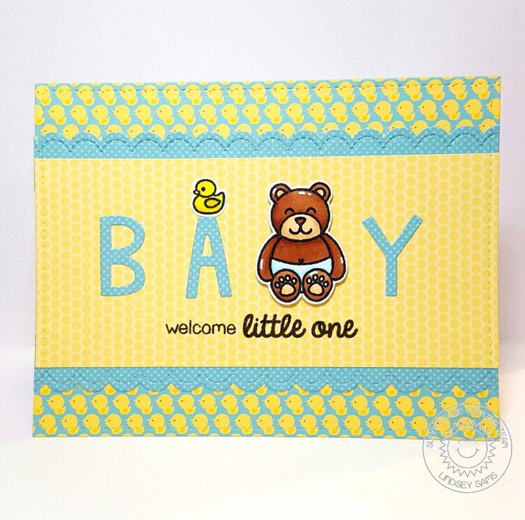 Sunny Studio Stamps Baby Bear Card by Lindsey Sams