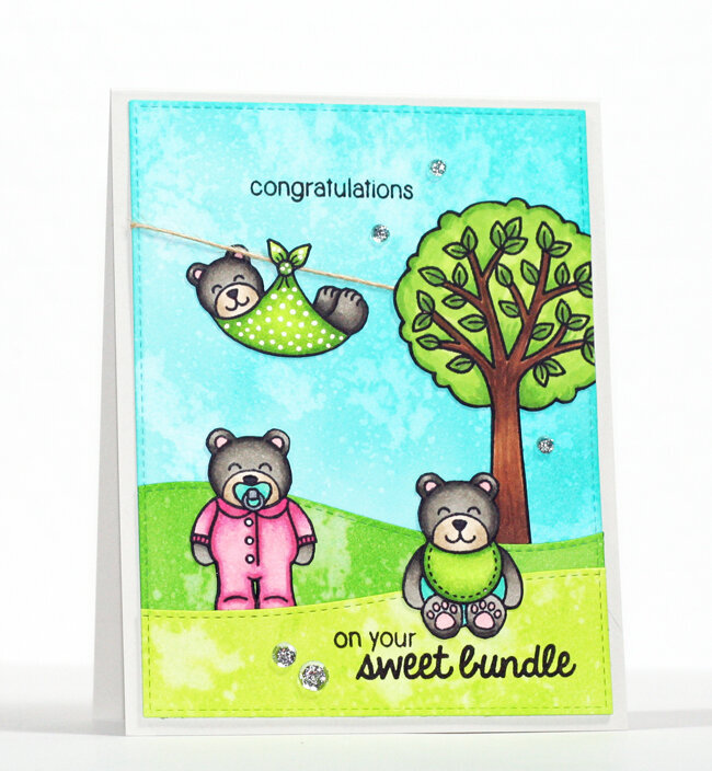 Sunny Studio Stamps Baby Bear Card by Stephanie Klauck