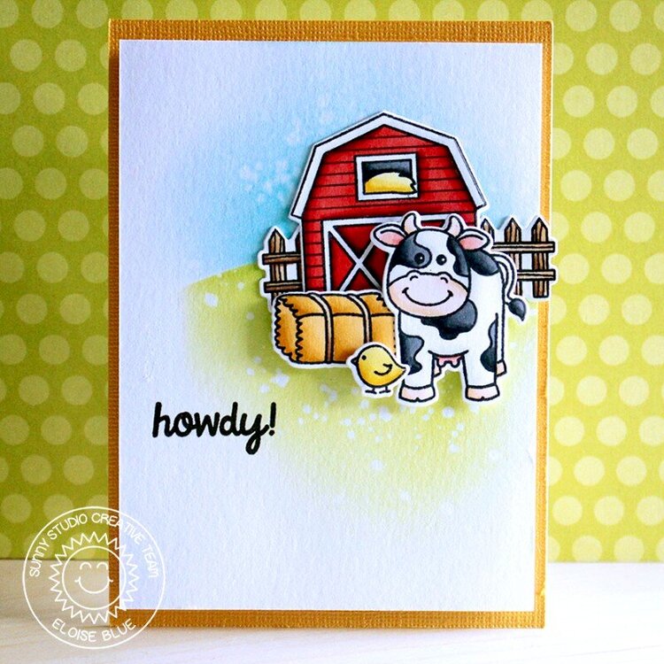 Sunny Studio Stamps Barnyard Buddies Card by Eloise Blue