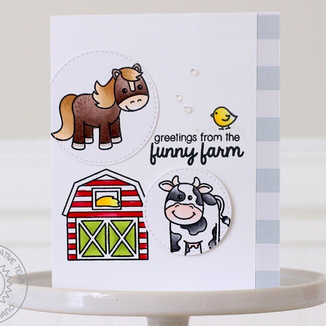 Sunny Studio Stamps Barnyard Buddies Card by Nancy Damiano