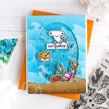Sunny Studio Stamps Best Fishes Card by Leanne West