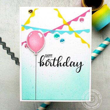 Sunny Studio Stamps Birthday Balloon Card by Vanessa Menhorn