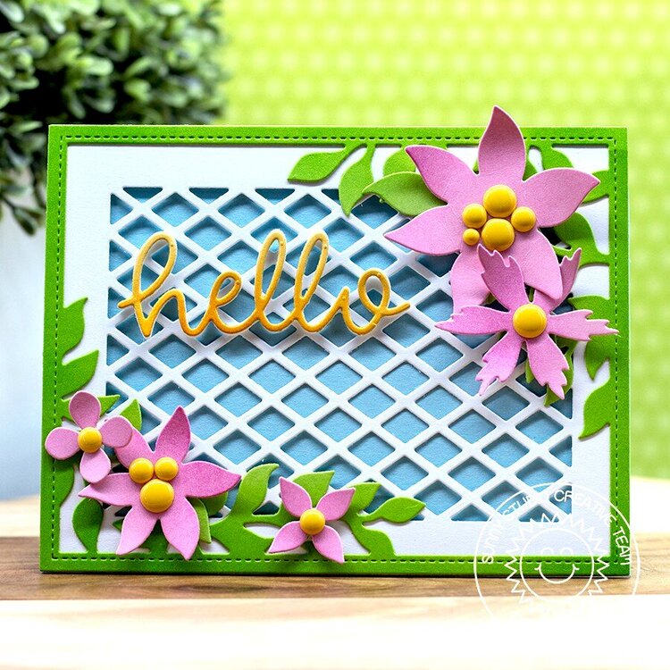 Sunny Studio Stamps Botanical Backdrop Card by Eloise Blue