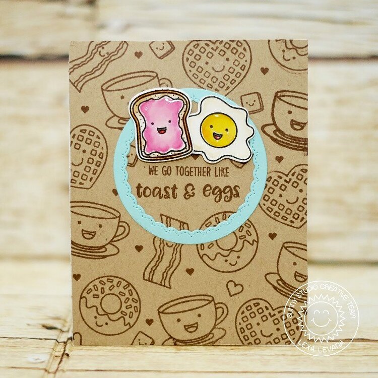 Sunny Studio Breakfast Puns Bacon &amp; Eggs Card by Lexa Levana